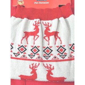 Heart‎ TO Tail Medium Holiday Pet Dog SWEATER NWT'S GRAY Red